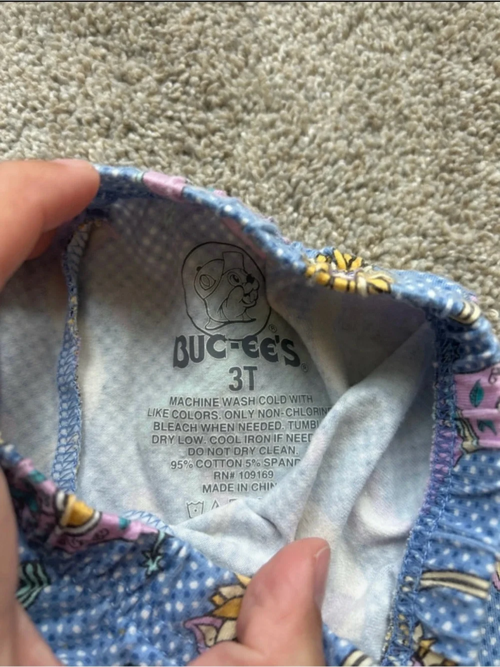 Buc-ee’s Girls Blue Floral & Cactus Ruffle Hem Pants